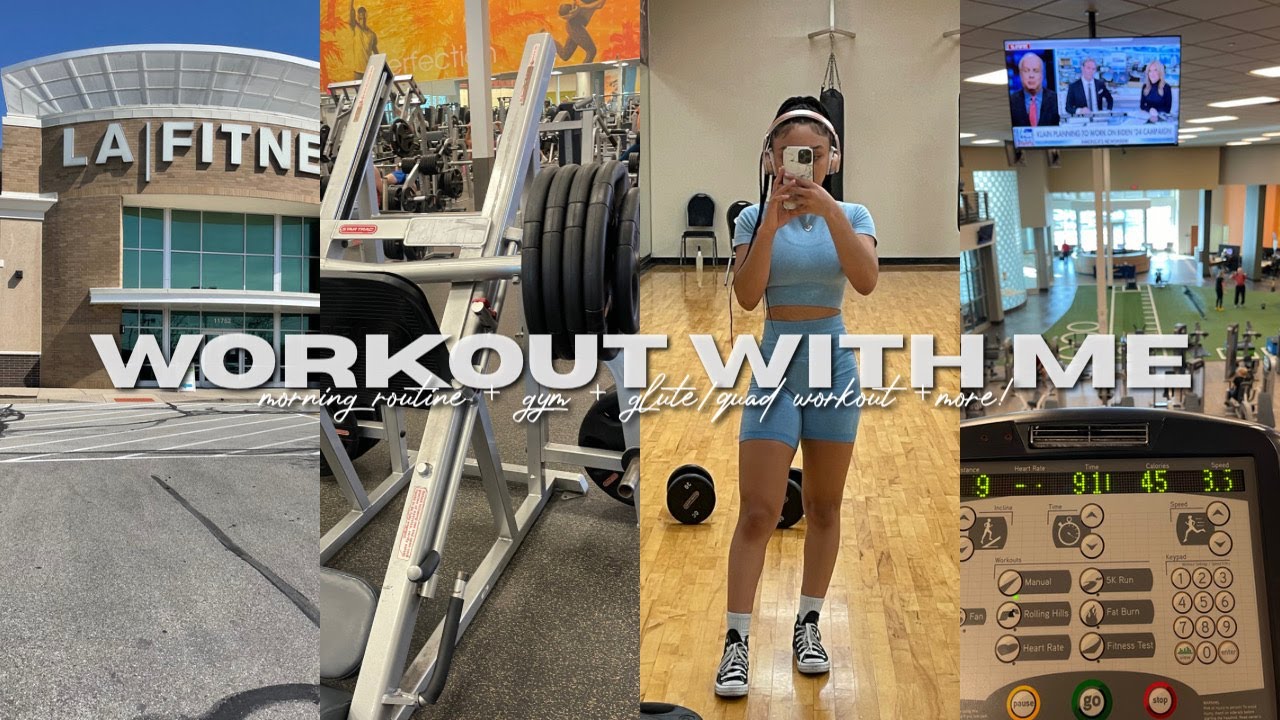 come to the gym with me! (quad & glute workout, what i eat, my morning routine + more! )