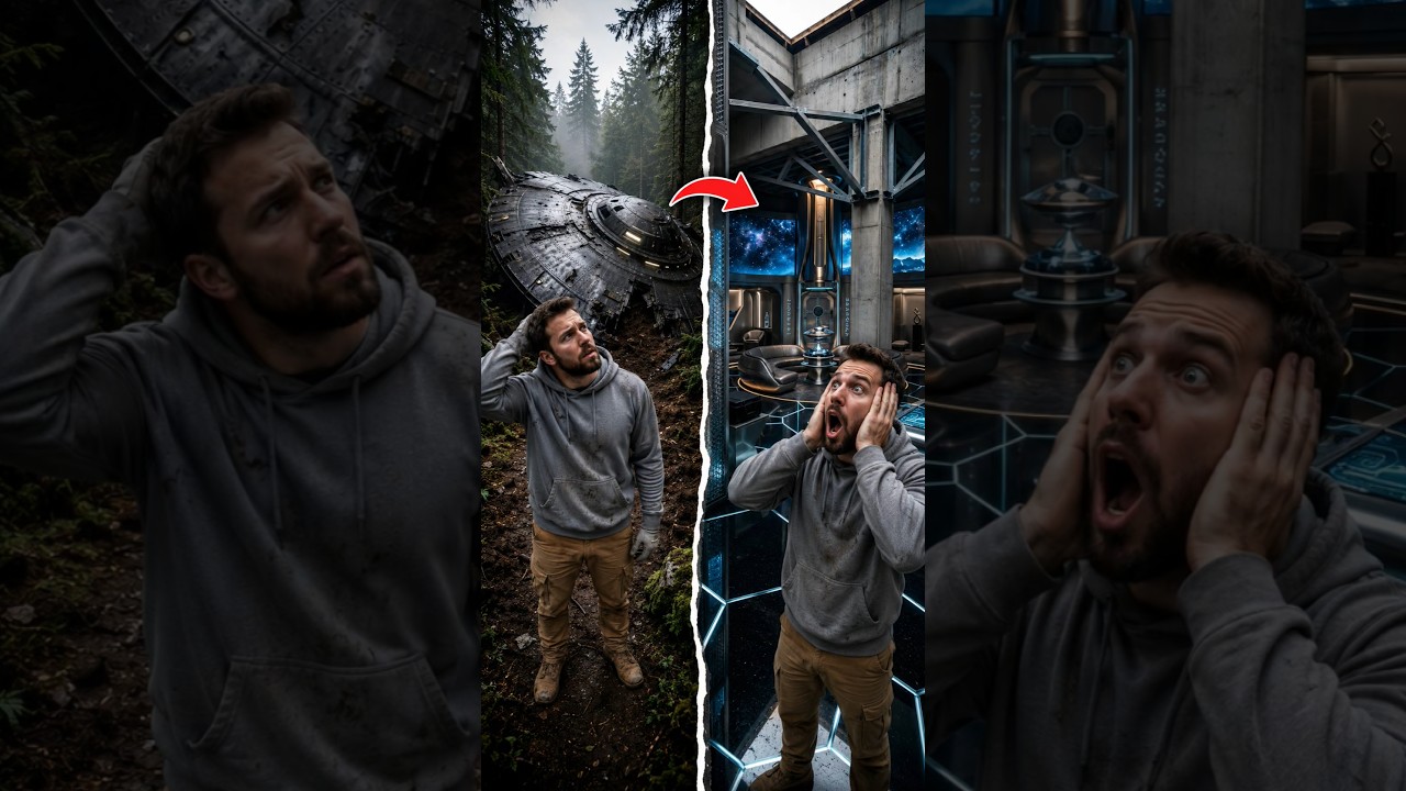 🚨 CRASHED UFO Turns Into a Secret Luxury Underground Base! 😱🛸 #shorts #ufocatcher