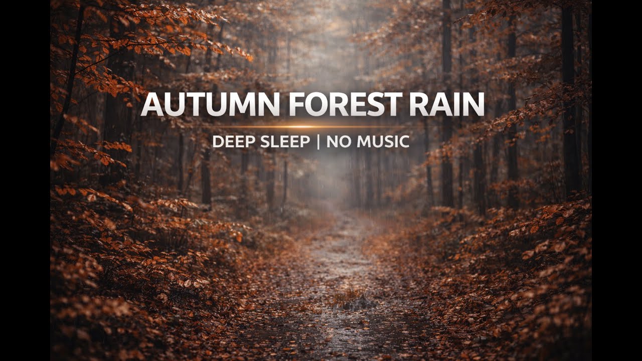 Autumn Forest Rain Sounds 🍂🌧️ | Deep Sleep & Relaxation | No Music