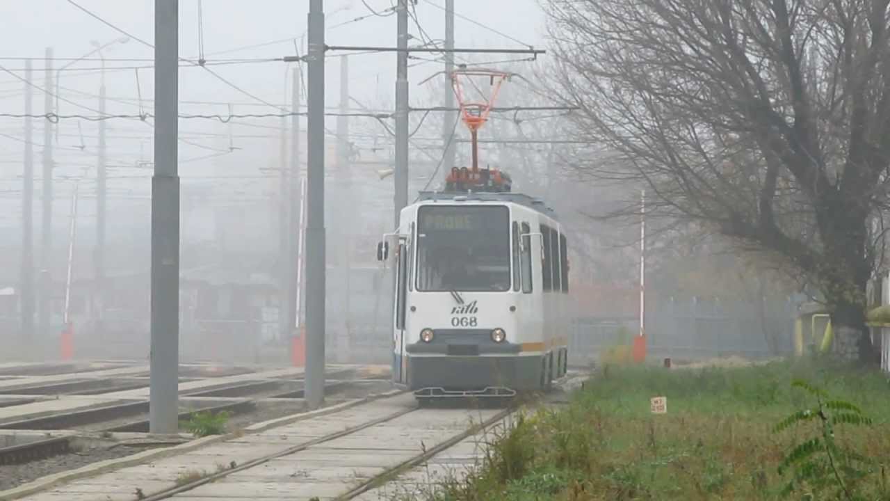 TRAMVAI V3A #068 in Depoul Alexandria in timpul trestelor de franare dupa RG