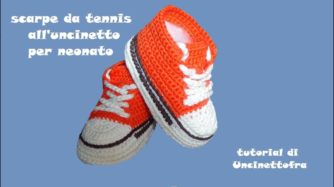 scarpine da tennis all'uncinetto per neonato