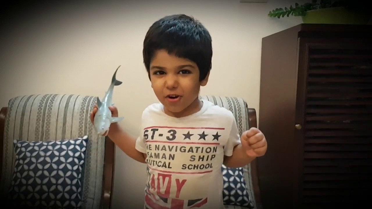 Show n Tell - Sea Animal - Shark - Raghav (4 years) - shark poem, nursery kids - shark sharp teeth
