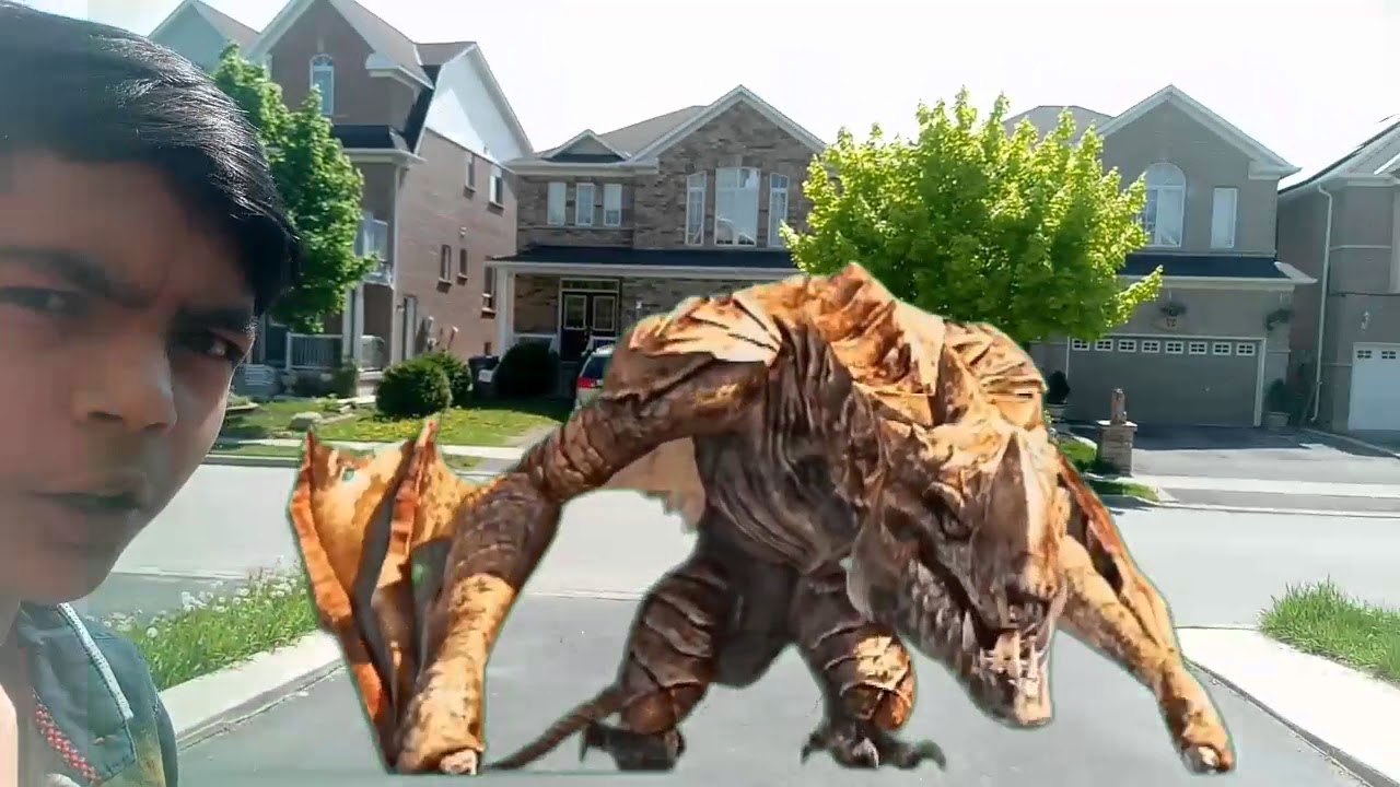 What happened when a dinosaur come in my street