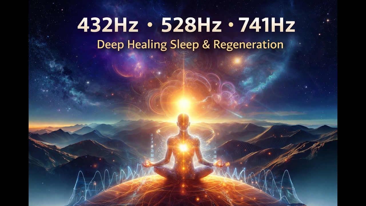 (No ads)🌙432Hz + 528Hz + 741Hz | The Deepest Healing Sleep • Whole Body Regeneration & Stress Relief
