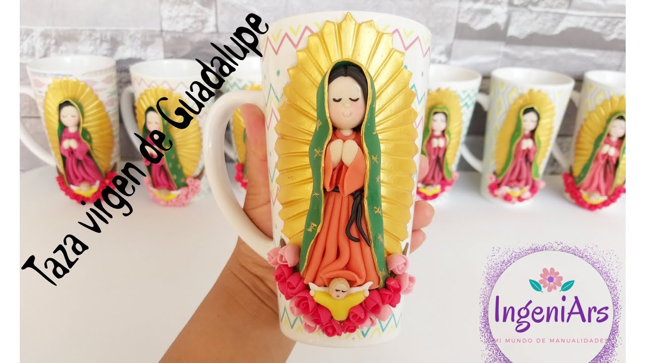 Virgencita de Guadalupe. Decoración de tazas con Porcelana Fría. Paso a Paso...