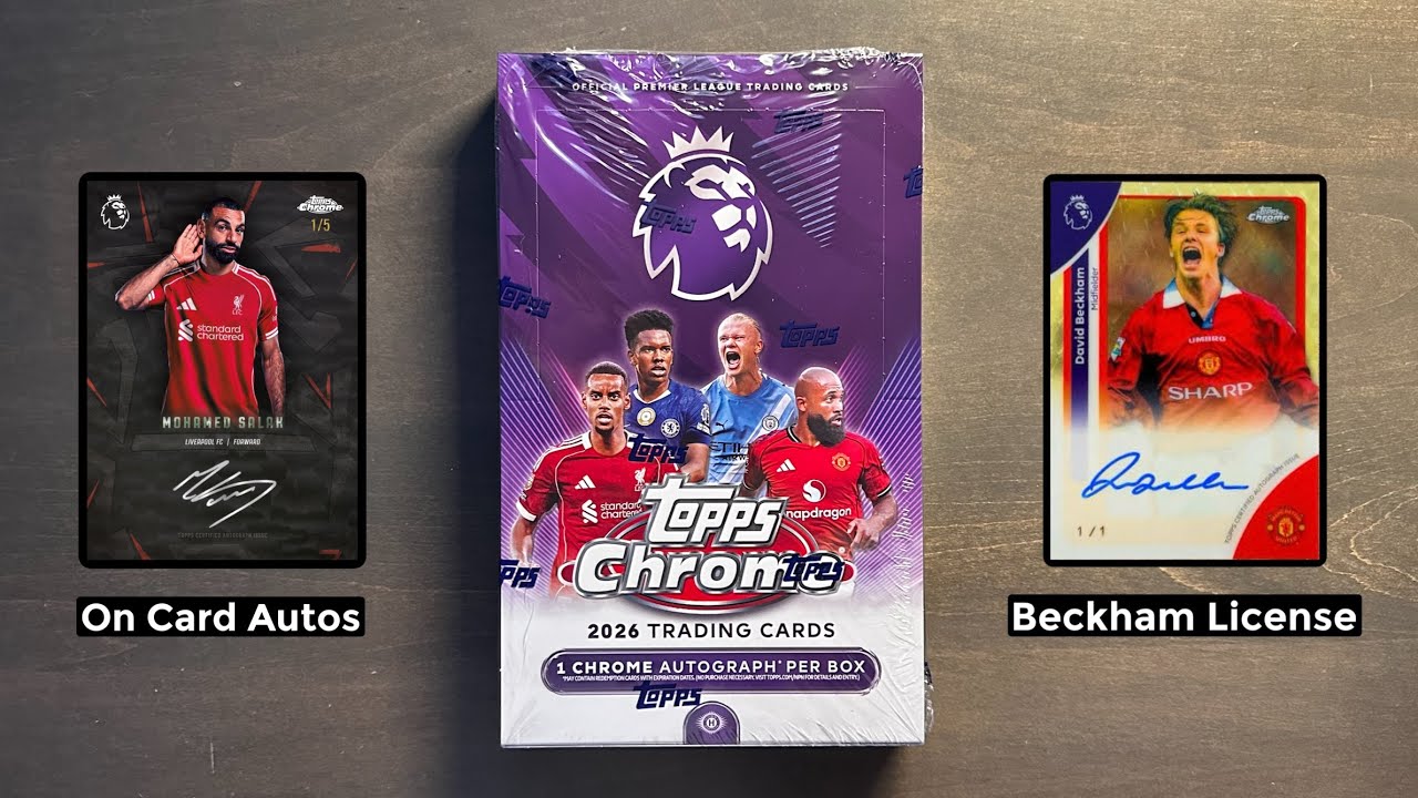 Совершенно новая коллекционная коробка Topps Chrome Premier League 2026 года — Glory Hunting Supe...