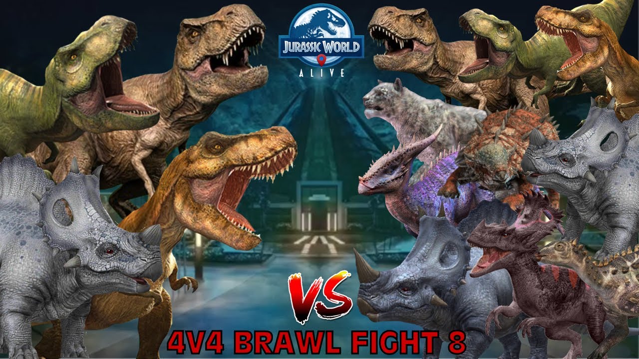 4V4 Brawl Fight 8 - Jurassic World Alive