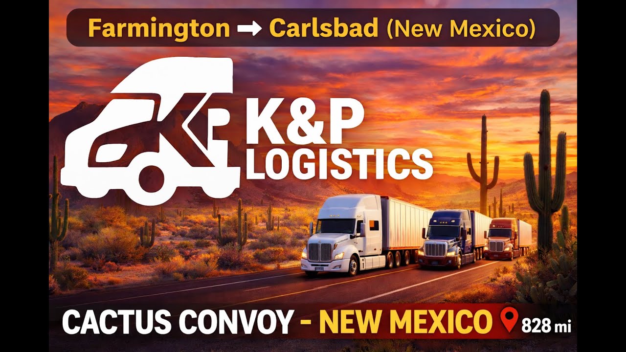 American Truck Simulator – Timelapse z konwoju Farmington (NM) → Carlsbad (NM) (828 mi)