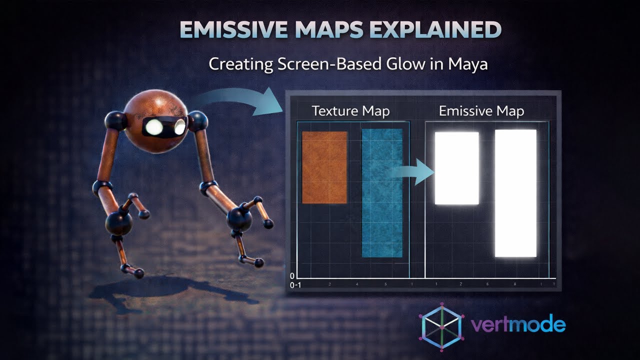 Emissive Maps Explained — Creating Screen-Based Glow in Maya