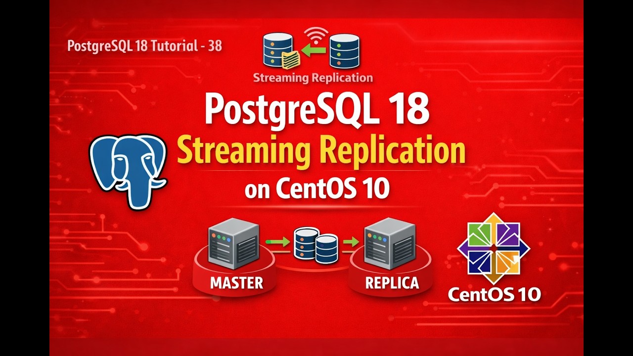 PostgreSQL 18 Streaming Replication on CentOS 10 | Step-by-Step Master–Replica Setup #replication