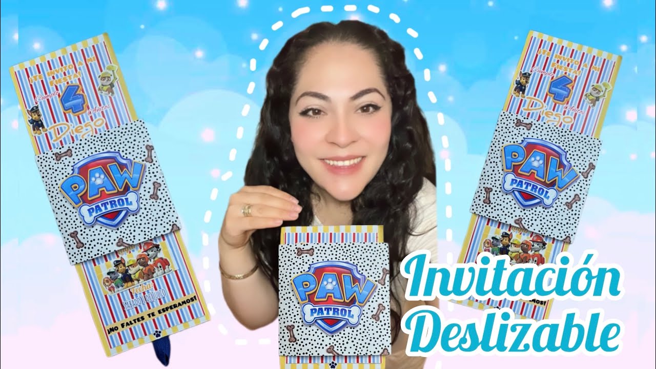 Tarjeta deslizable temática de #pawpatrol  #invitacion
