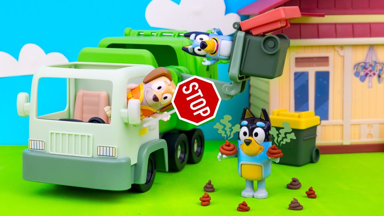 ¡Video de BLUEY y BINGO en Español! | Juguete de Camion de Basura