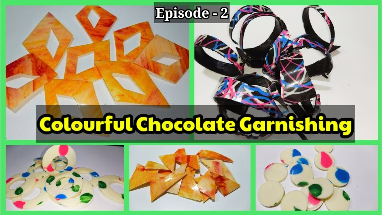 Colourful Chocolate garnishing/एकदम सोपी कलरफुल चॉकलेट गार्निशिंग #chocolategarnishing #decoration