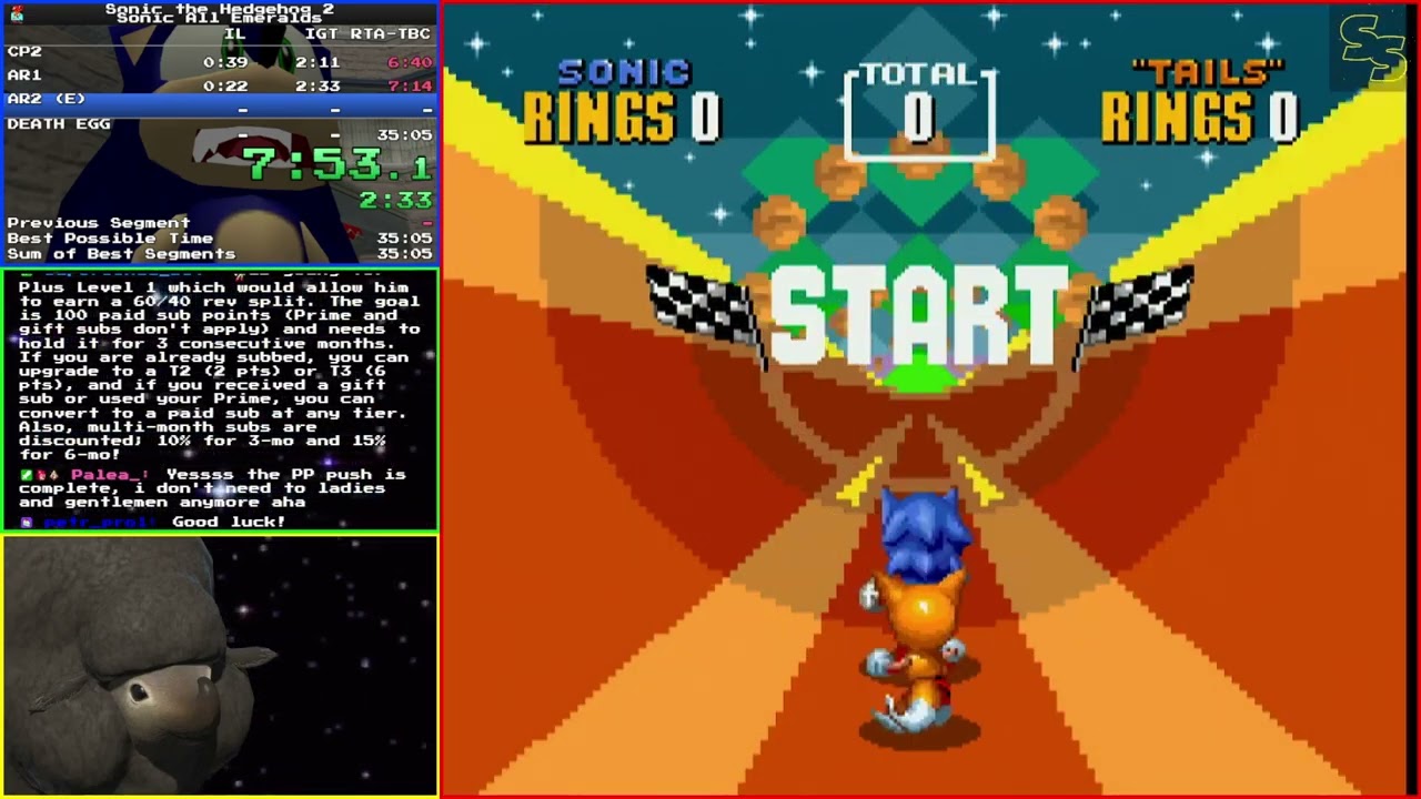 [Мировой рекорд] Прохождение игры Sonic 2 со всеми изумрудами (Соник и Тейлз) на скорость; 34:16 ...