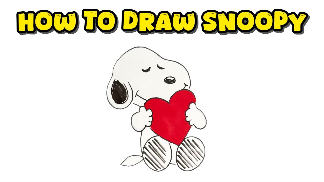 How to Draw Snoopy with a Heart &ndash; Valentine's Day Drawing Tutorial