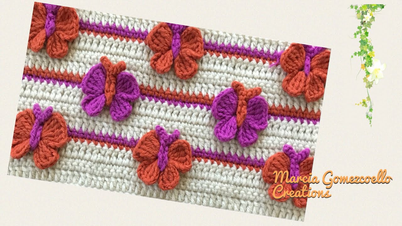 TEJIDOS A CROCHET: Para Mantas/ HOW TO CROCHET: Butterfly Stitch
