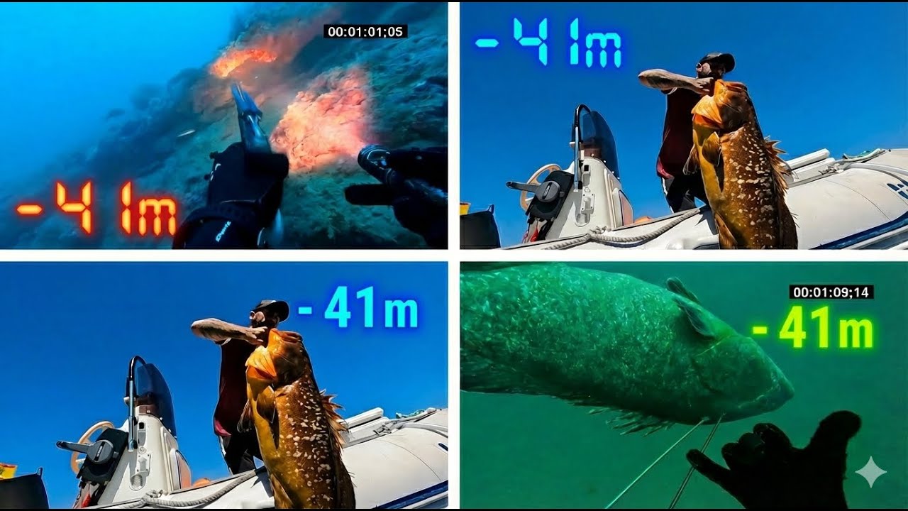 pesca un mero a 41 metros con Enrique Saura