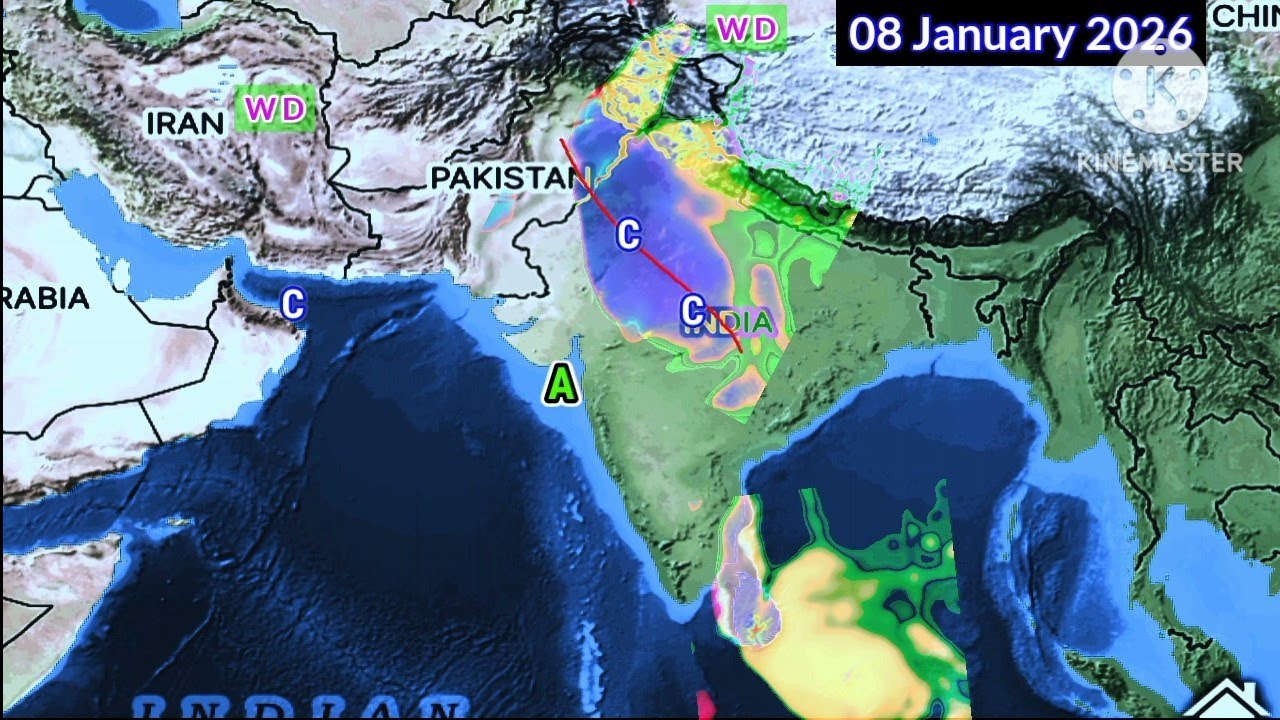 Next 25 Days Weather System Map Active Western Disturbance Through Cyclonic Circulation. 