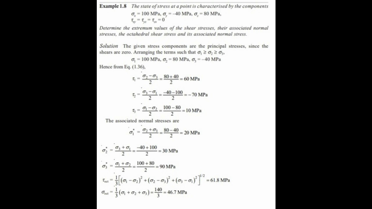 Discussion of octahedral problem and pure state of stress: Module 16