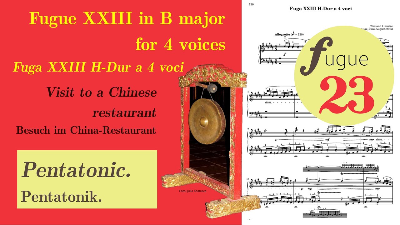 Fugue XXIII in B major for 4 voices - from Wieland Handke 24 preludes and fugues - work in progress