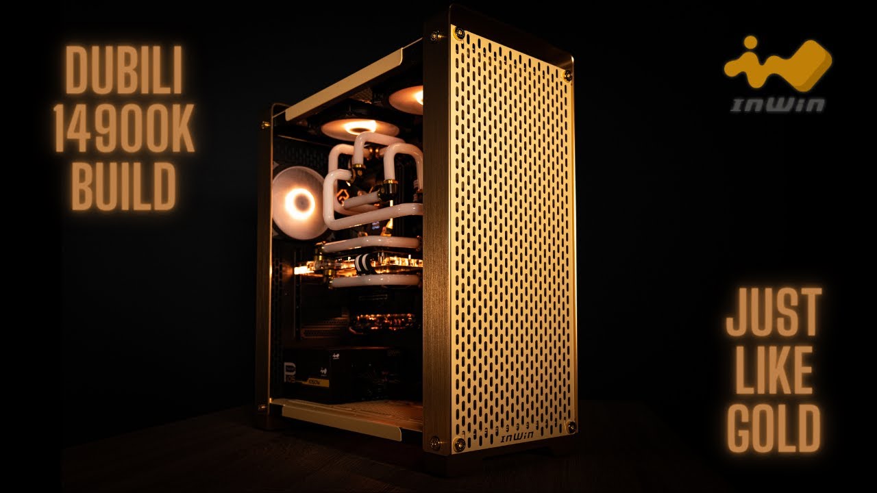 InWin Dubili Champagne Gold | Fully Custom Watercooled | i9 14900k Gaming PC Build
