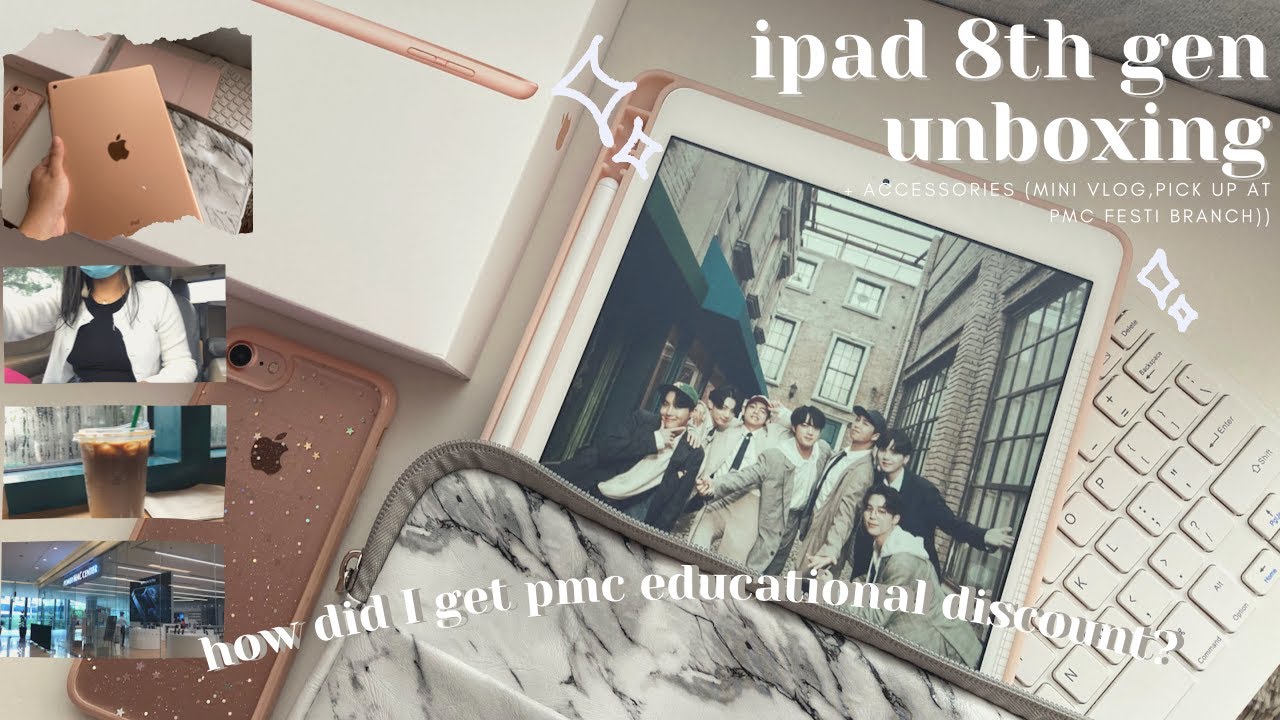 iPad 8th gen unboxing + accessories (how I got educ discount?, mini vlog & pick up at pmc) | adri💫