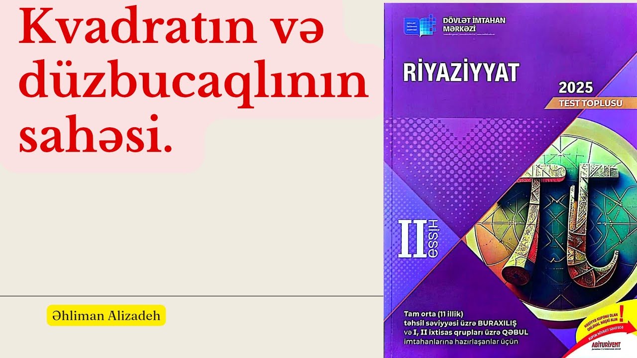 Kvadratın və düzbucaqlının sahəsi.