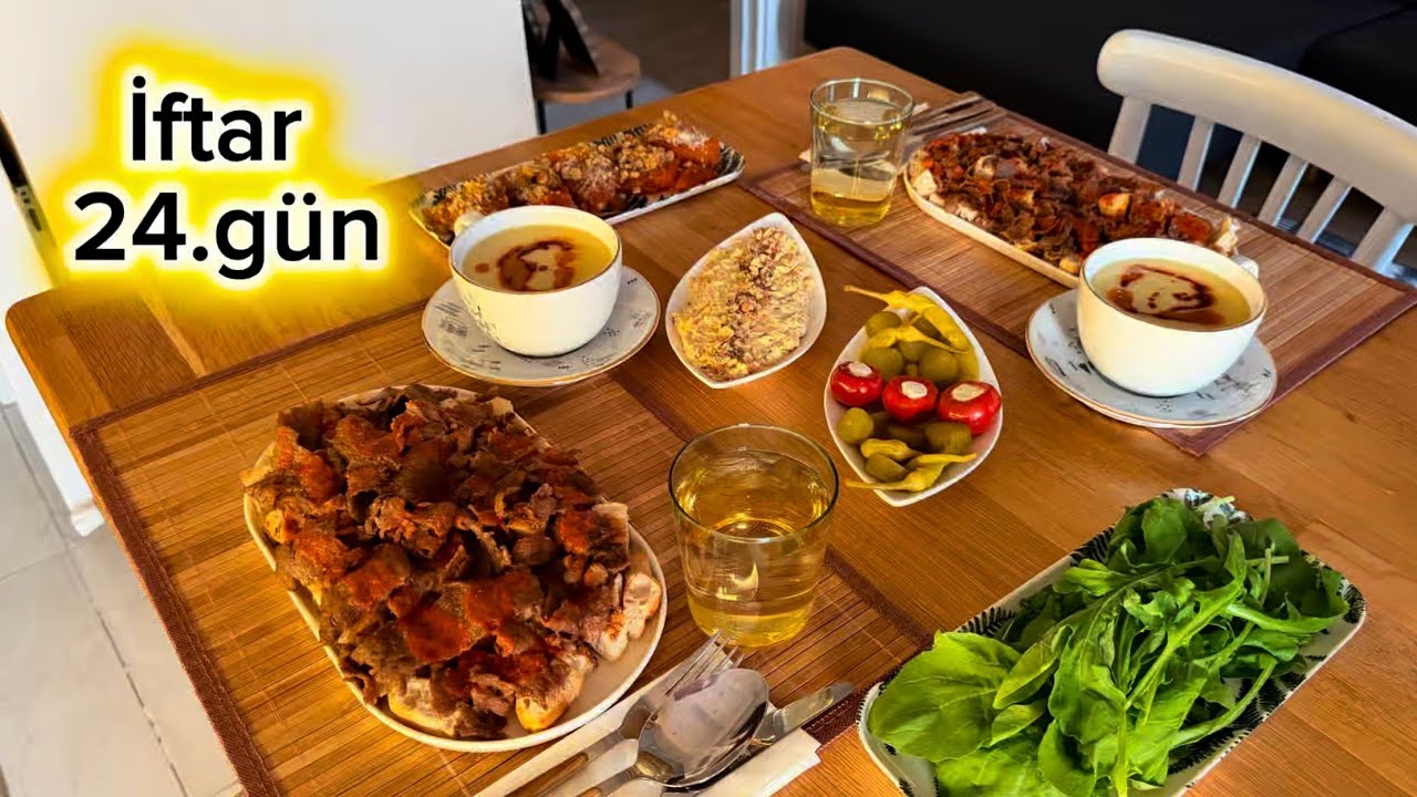 🕌İFTAR 24.GÜN MENÜSÜ😍😇RAMAZAN MENÜLERİ KABAK ÇORBASI ET DÖNER KAĞIT DÖNER KABAK TATLISI 