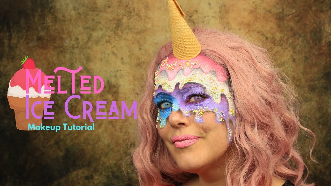 Melted Ice Cream Makeup Tutorial | Mellted Ice Cream Face Paint | SchminkenGrime.nl