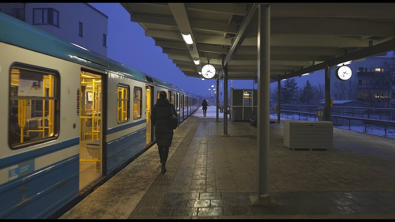 Sweden, Stockholm, subway ride from Fruängen to Telefonplan