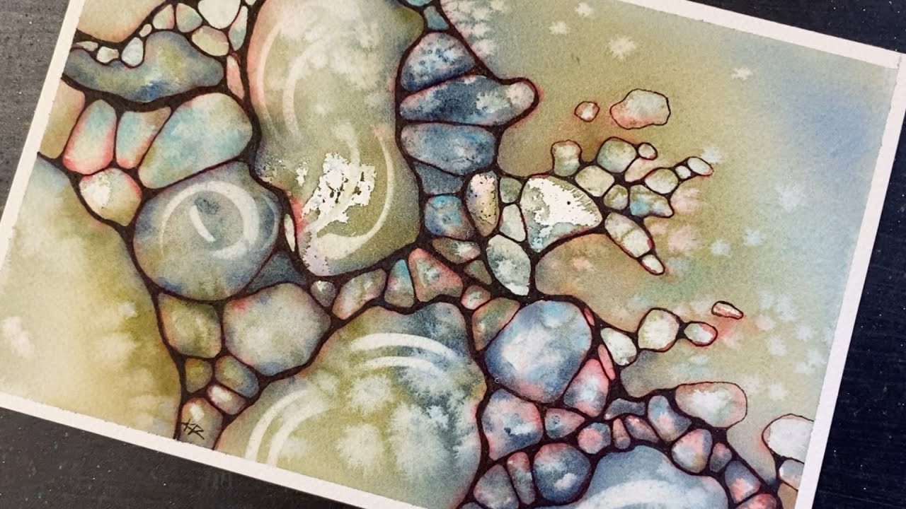 Abstract Texture Rocks in WATERCOLOR - 322