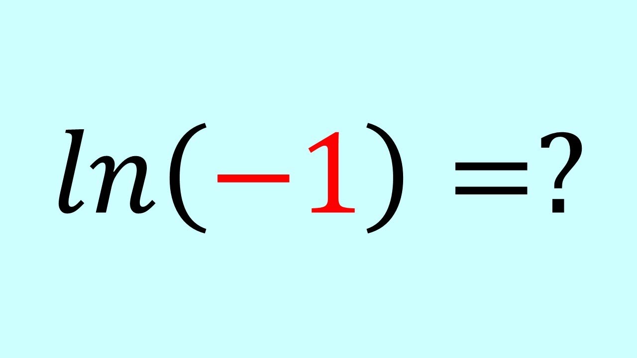 Negative Logarithms??? ln(-1)=? #maths