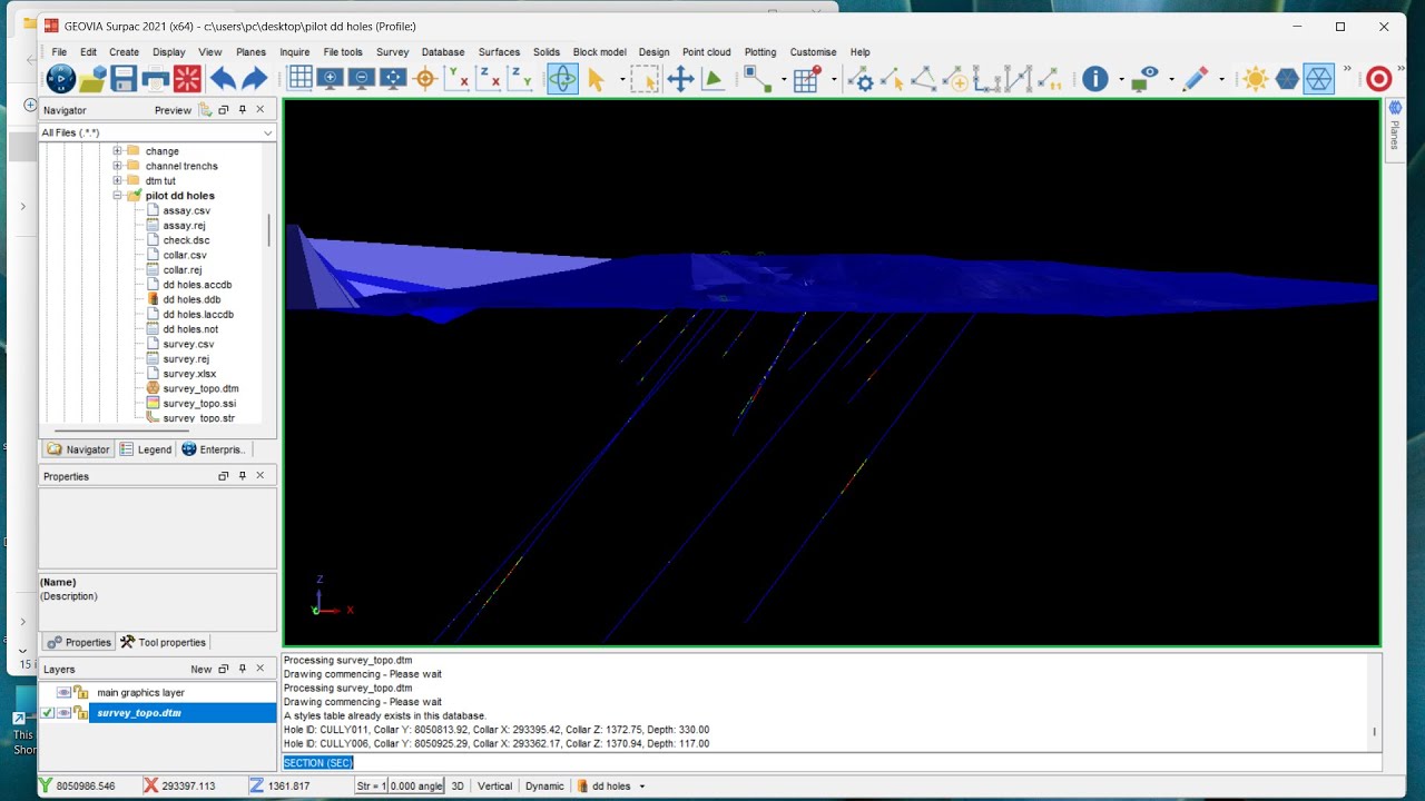 How to create a drillhole(geological) database in surpac part1