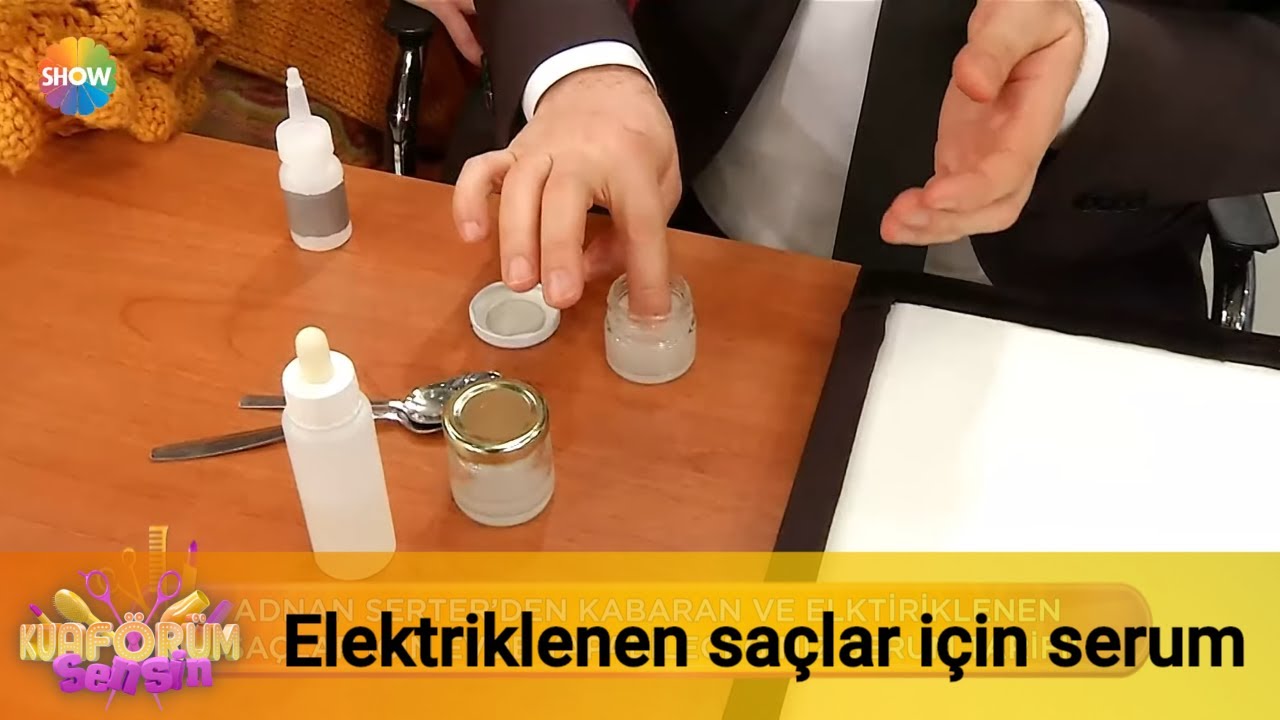 Elektriklenen saçlar için serum yapımı