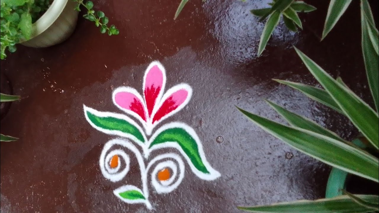 वेगवेगळ्या फुलांच्या 🌷3 सुंदर रांगोळ्या☺️।Floweral 🌺Rangoli Ideas😍#rangol#kolam#muggulu