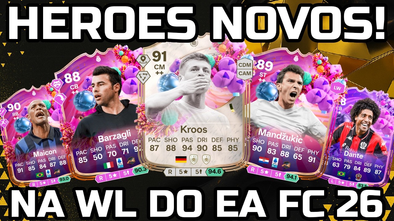 Testando Mandzukic, Barzagli, Kroos, Maicon e mais FUT Birthday na WL do EA FC 26 Ultimate Team