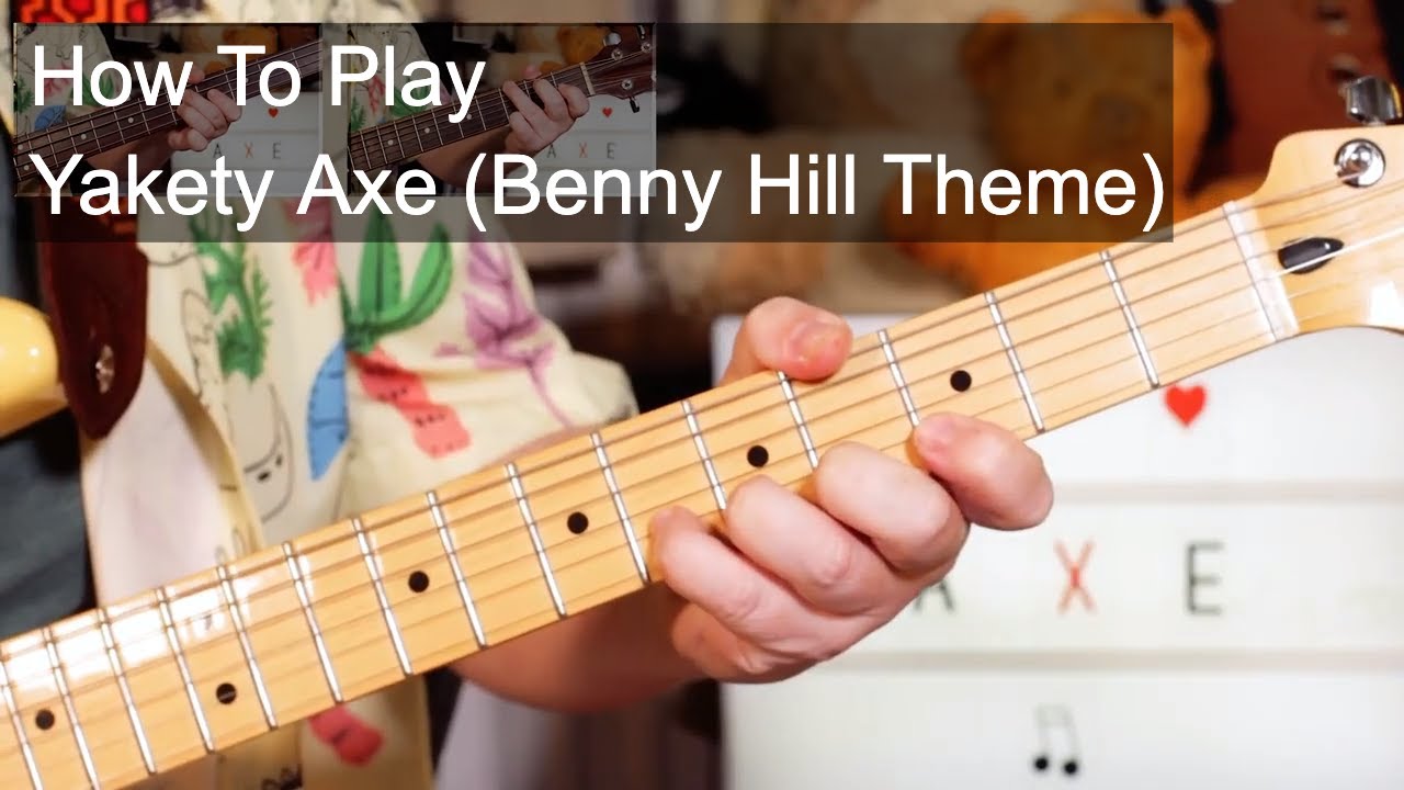 'Yakety Axe' (Benny Hill Theme) Chet Atkins Guitar & Bass Lesson