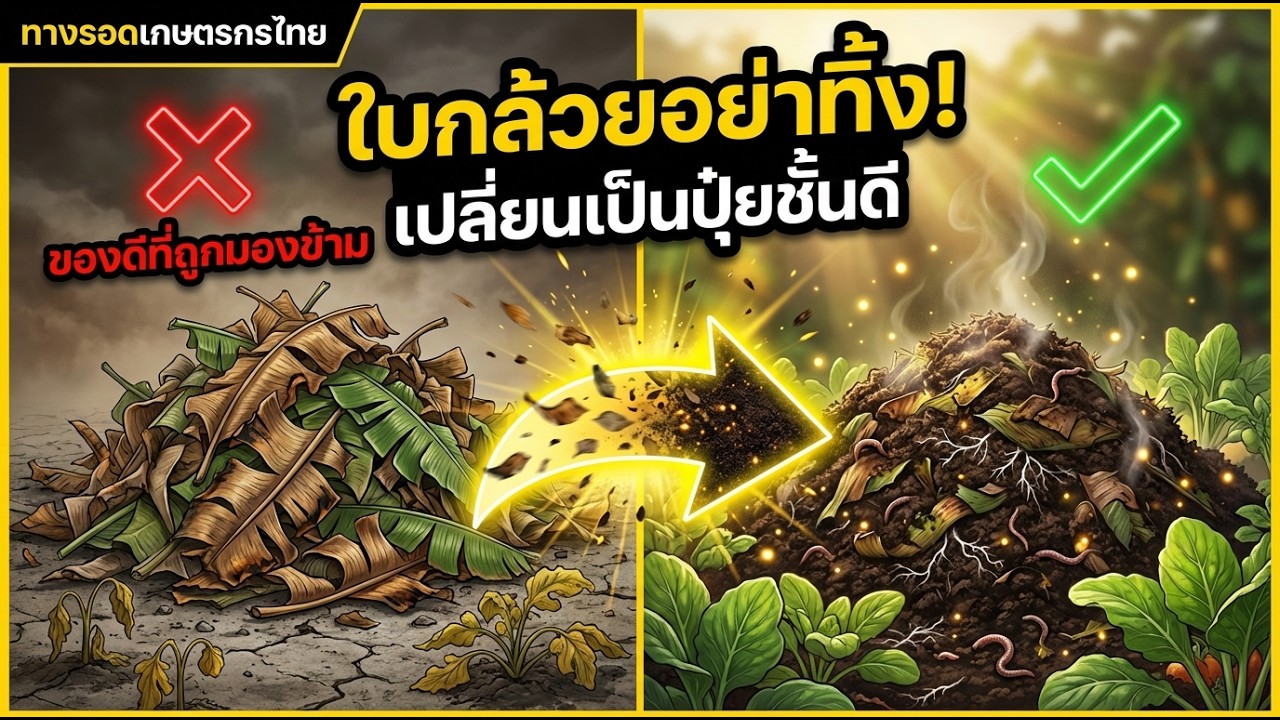 ทำปุ๋ยหมักจากใบกล้วยแบบง่าย ได้ผลจริง ใช้ได้ทุกพืช