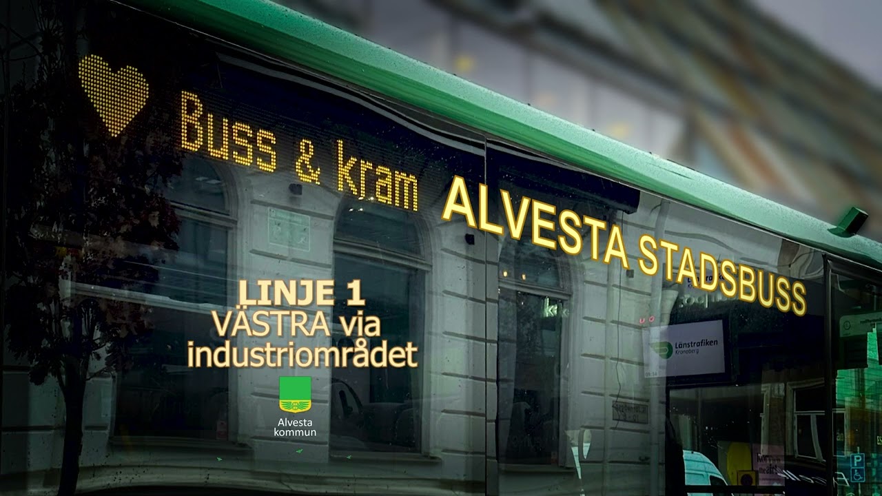 💚💛 Alvesta Stadsbuss Linje 1 🚍 Västra och Östra