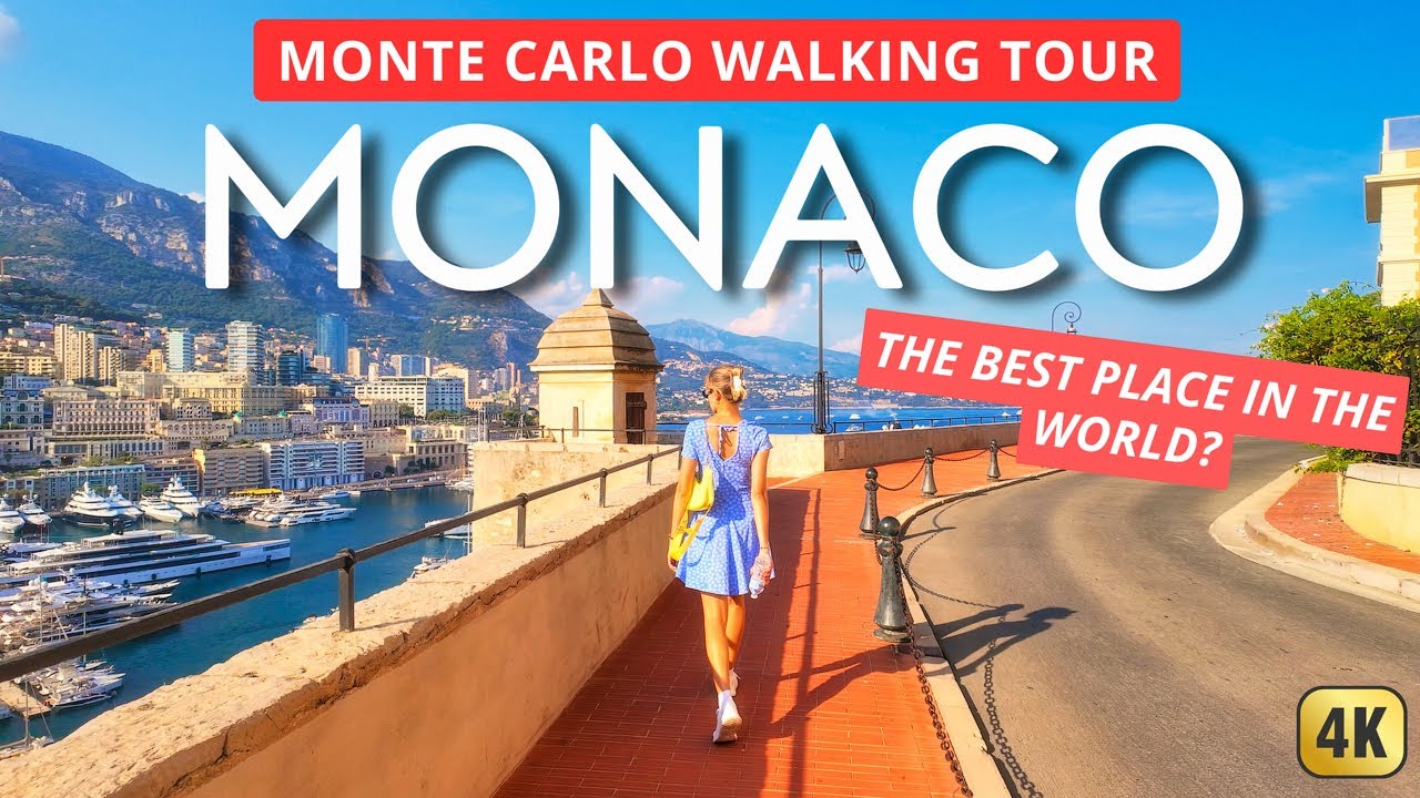 Sunset Walking Tour in Monte Carlo. Is Monaco the best place in the World? 4K | ASMR Binaural Sound