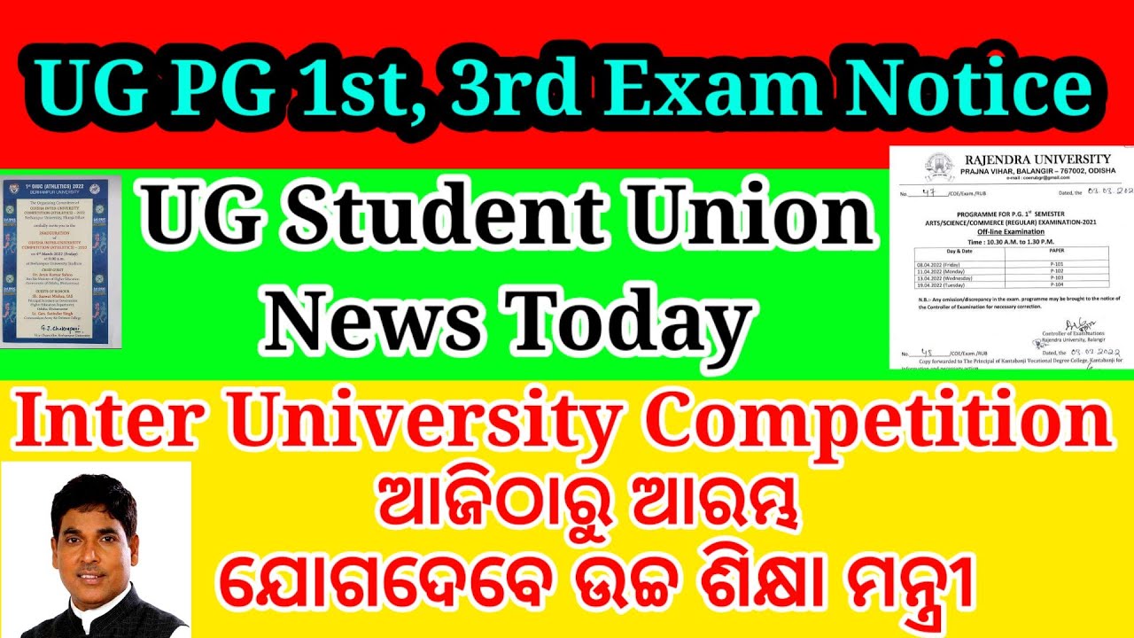 Ug pg 1st 3rd semester exam programme 2022, ug exam news today, ug pg exam 2022