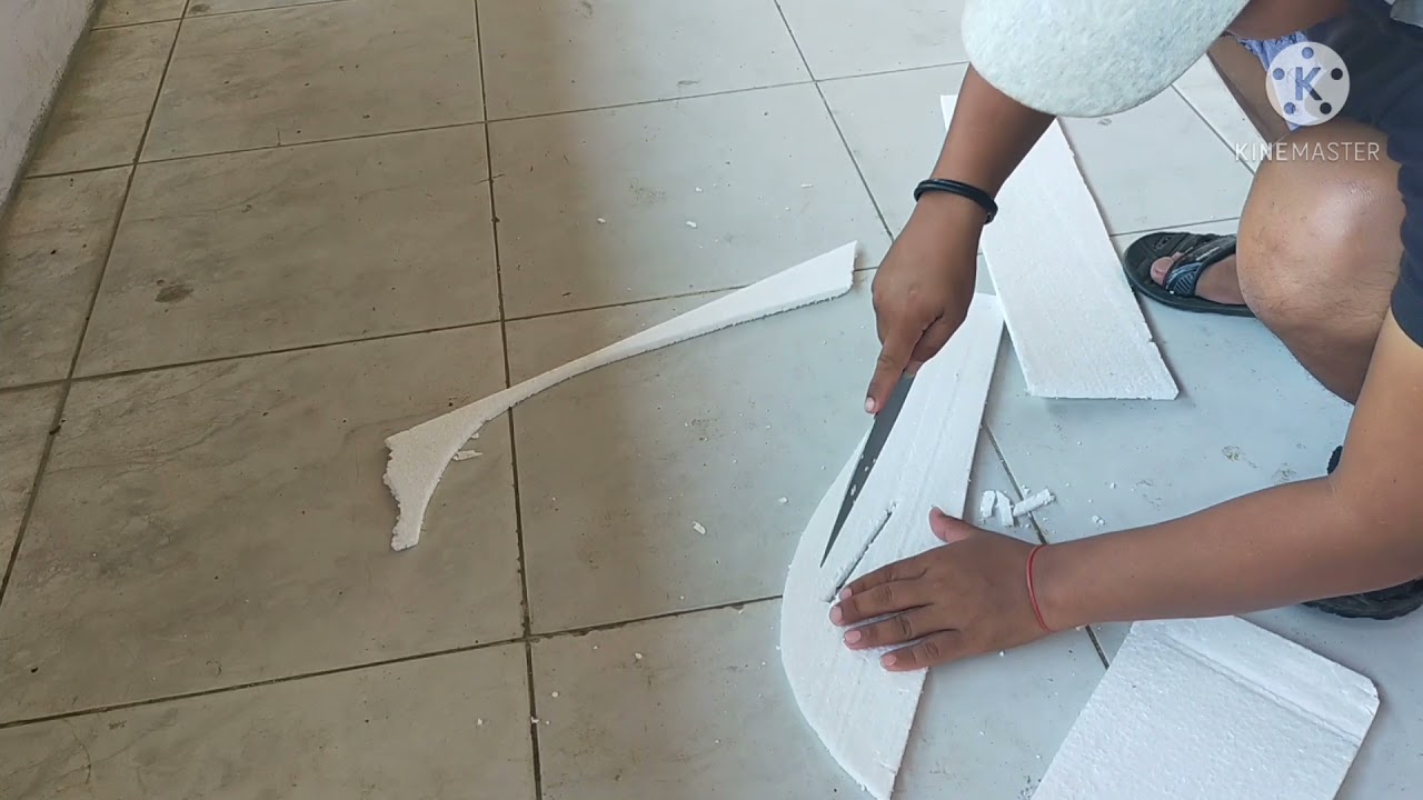 Cara membuat layangan pesawat dari sterofum/busa // how to make airplane kites from sterofum / foam