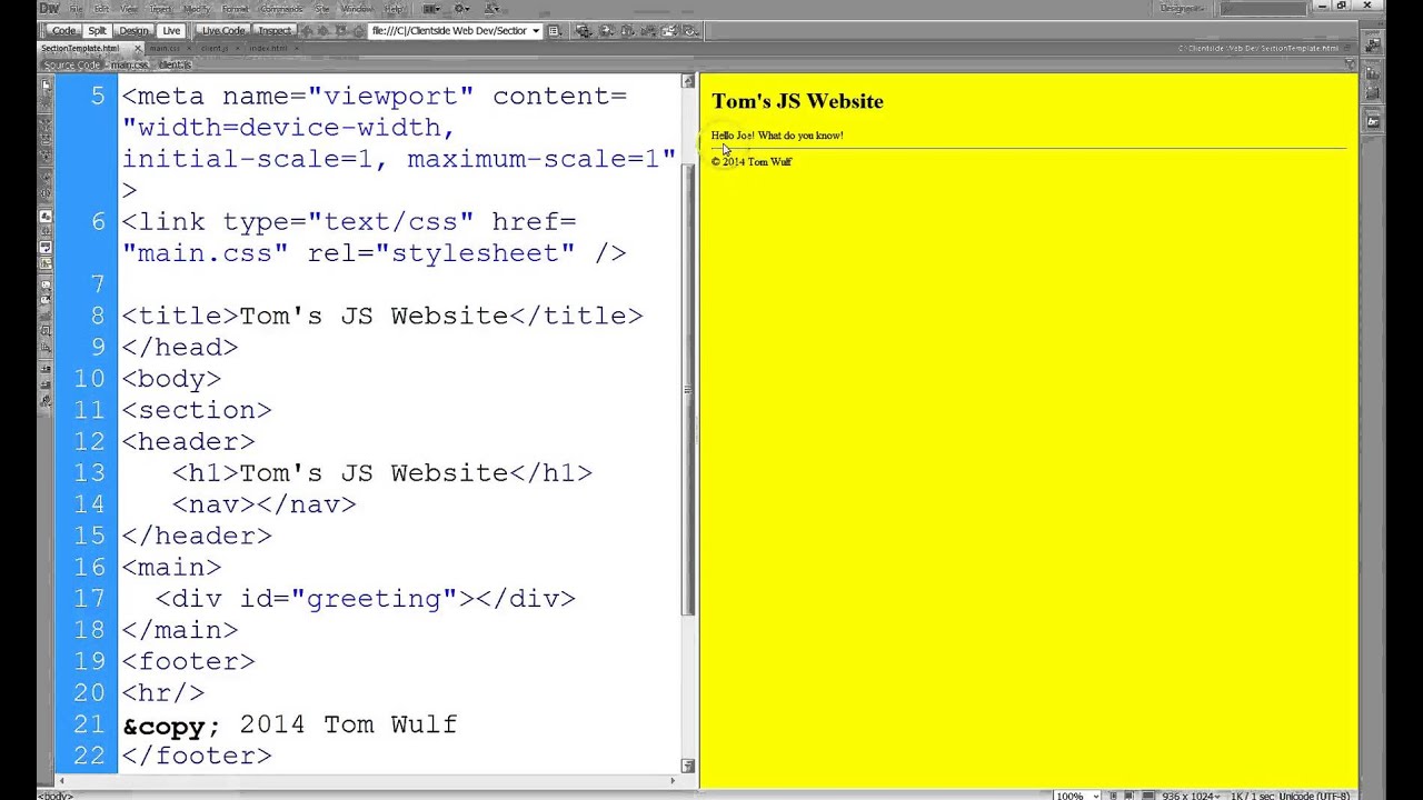 A JS Greeting