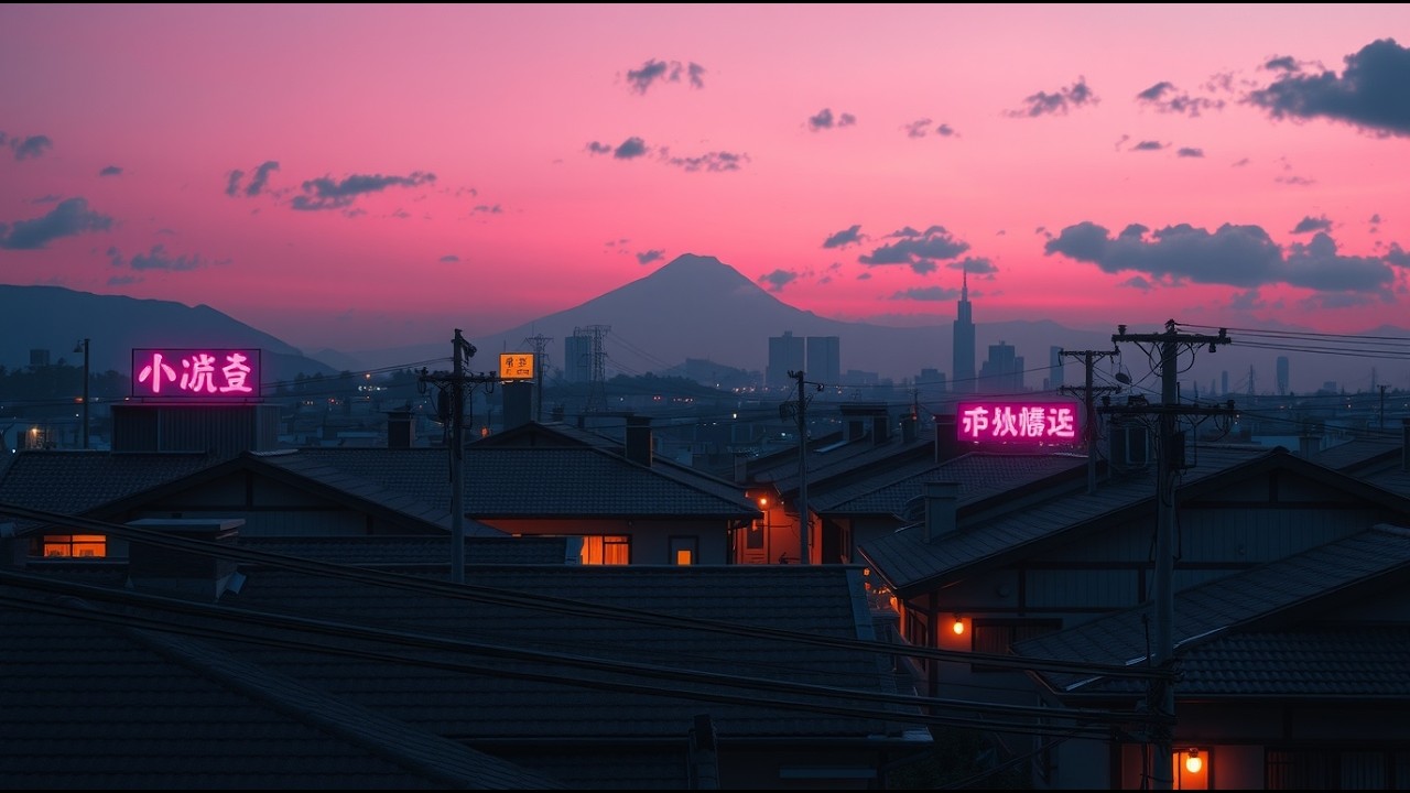 Falling Asleep in a Rainy Japanese Town 🌧️ Soft Lofi Beats for Deep Sleep