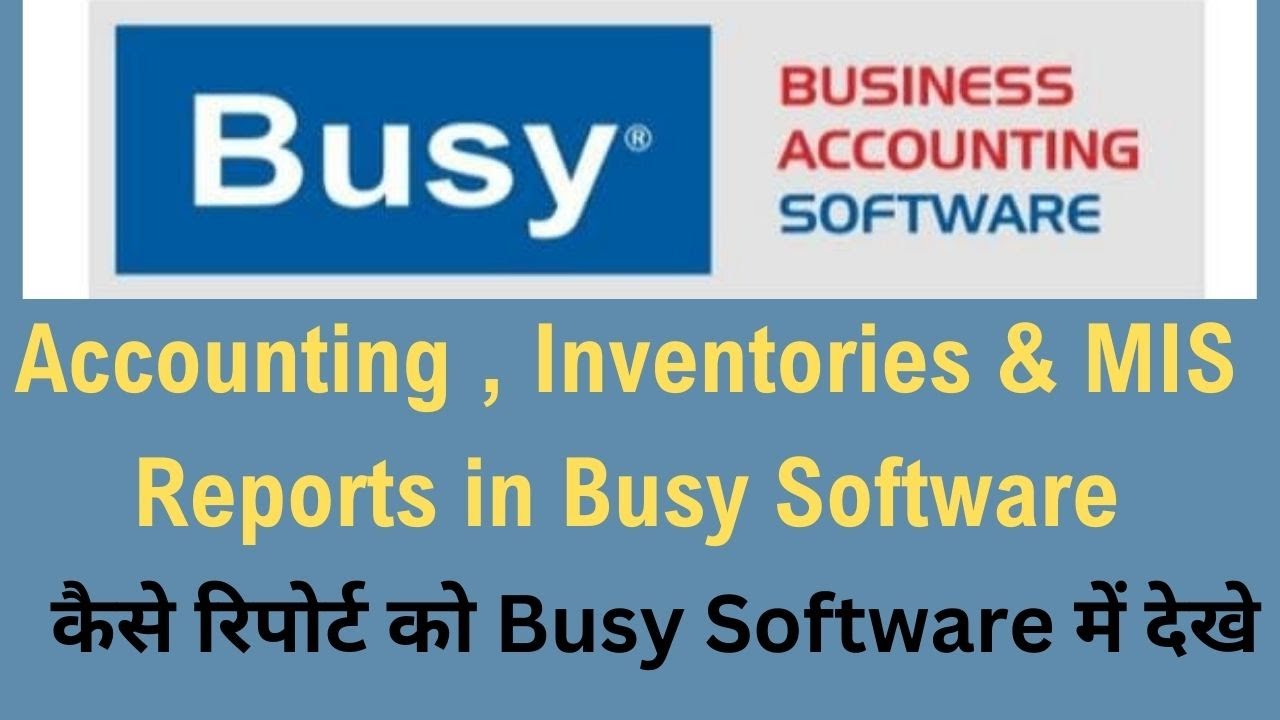 Basic Reports in busy | Accounting , Inventory & MIS Report in Busy Software