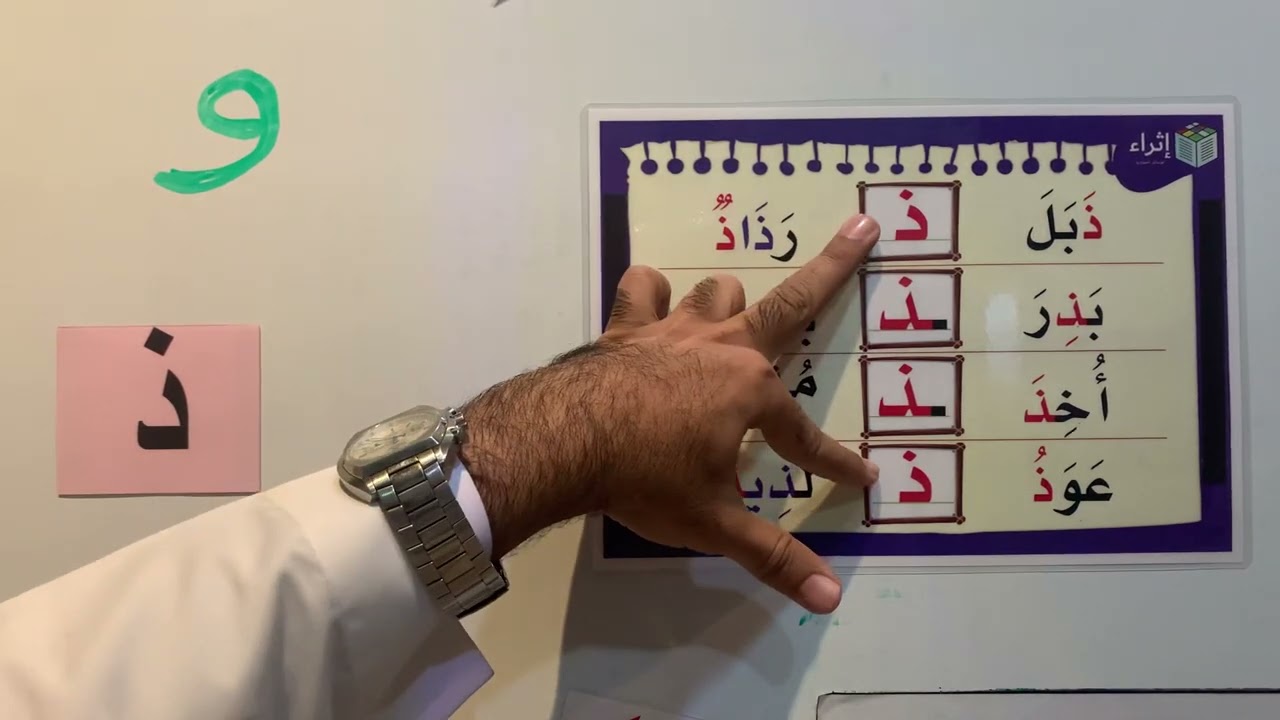 شرح حرف ( ذ ) و هجاء عدد من الكلمات عام ١٤٤٣ هـ