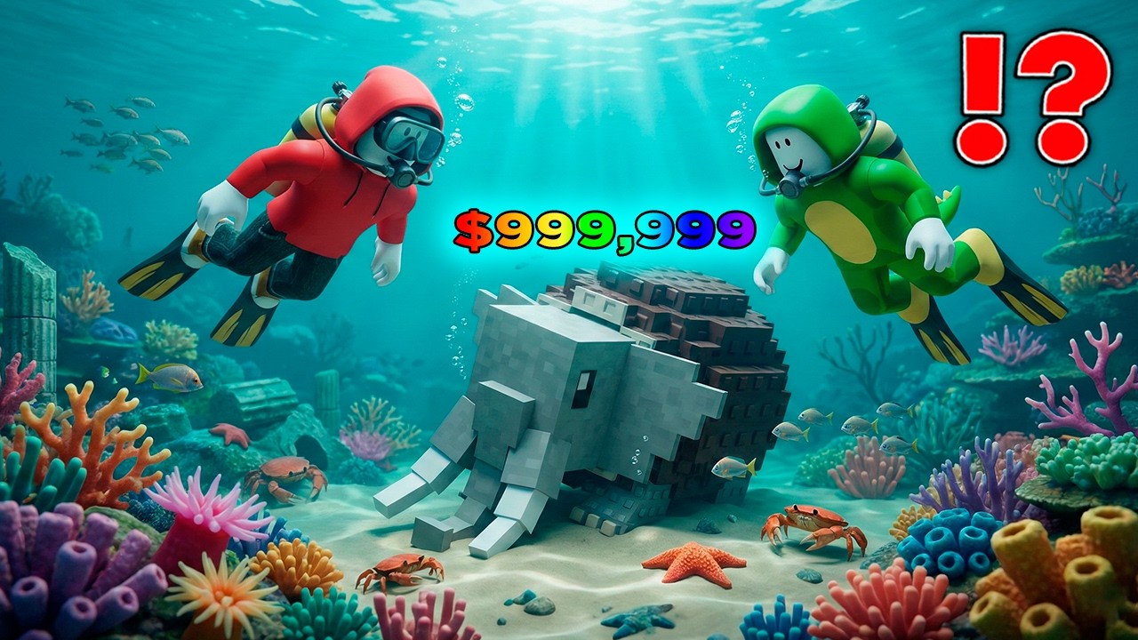 JJ and Mikey Swim for Brainrots !? (Maizen Roblox)