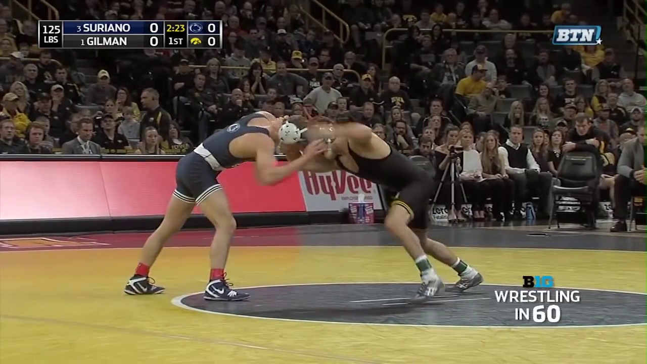 125 фунтов: №1 Томас Гилман (Айова) против №3 Ника Суриано (Пенн Стэйт) | 2018 B1G Wrestling