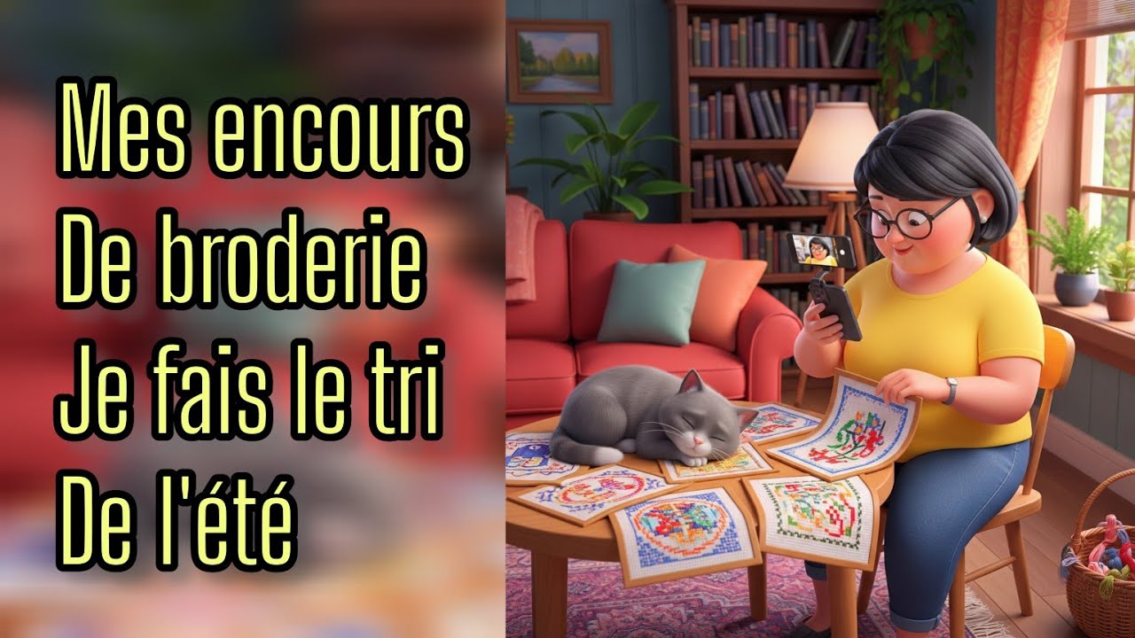 Mes encours de broderie Je fais le tri de l'été 🧵🧵🧵 vous voulez le faire aussi ❓️