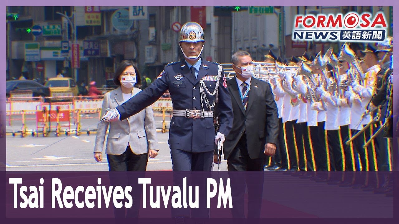 Tuvaluan Prime Minister Kausea Natano meets with President Tsai Ing-wen